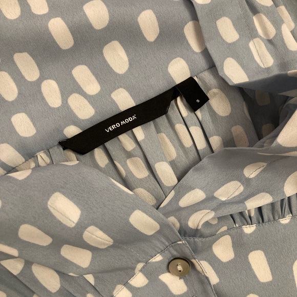 Vero Moda Petite exclusive tea dress in blue spot print NWOT - Picture 9 of 10